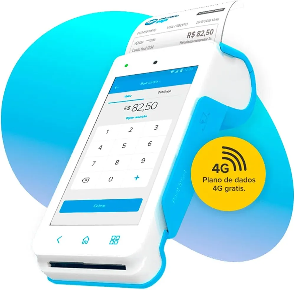 Maquininha Mercado Pago Point Smart 2 com tela touch