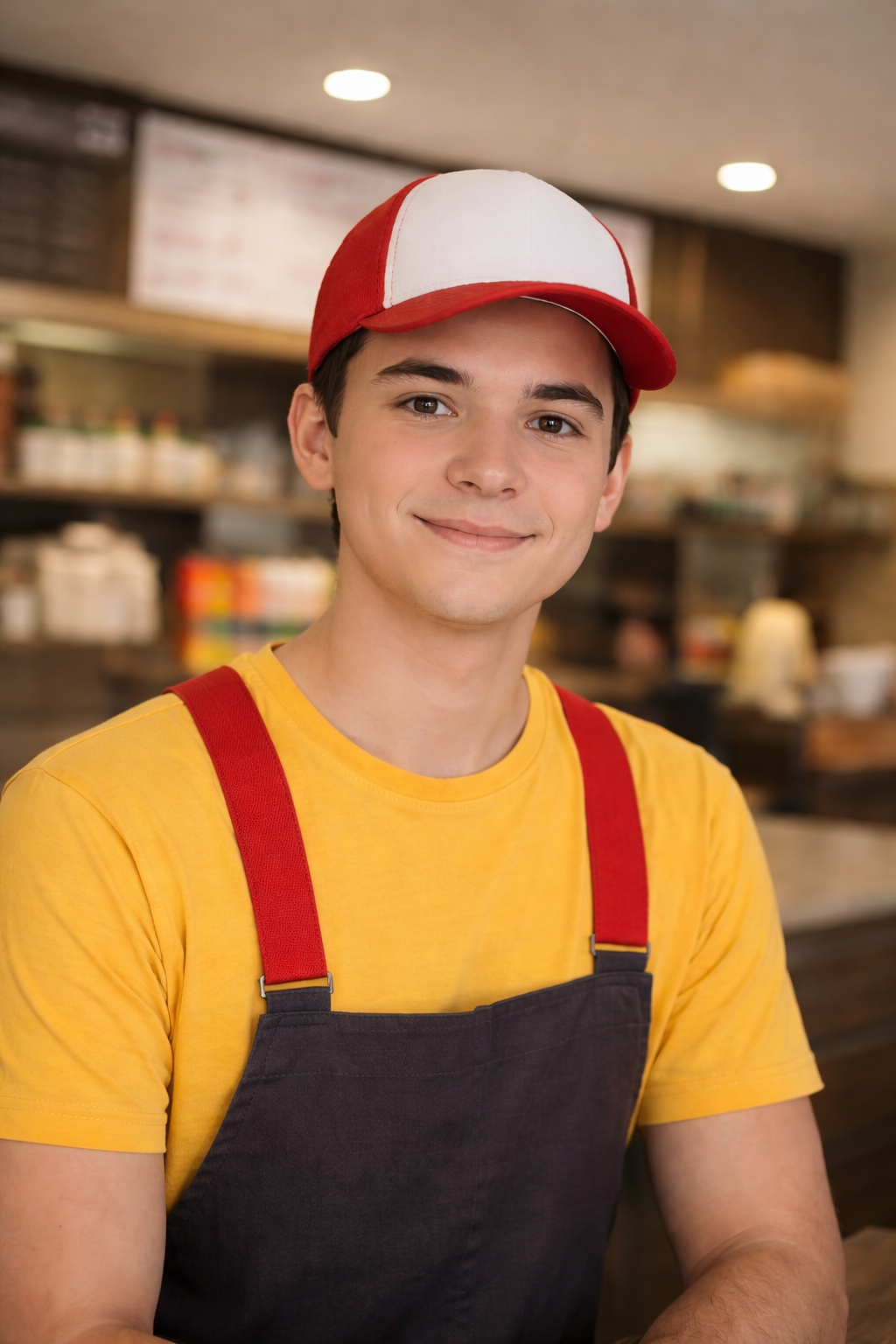 Comerciante utilizando maquininha de cartão para receber pagamentos