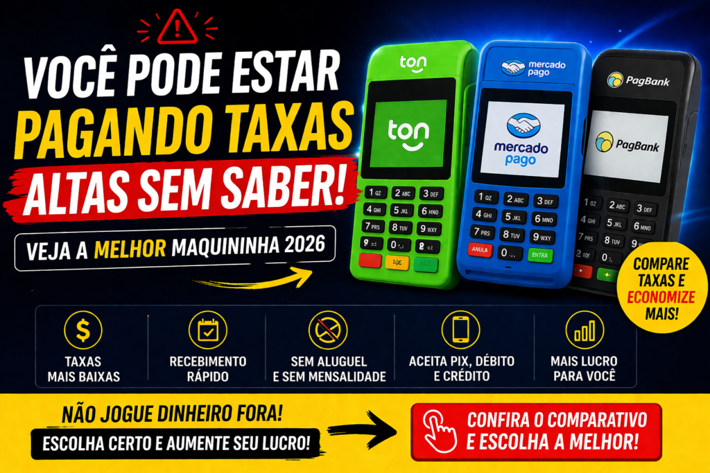Imagem atual: melhor maquininha de cartão 2026 menor taxa comparativo